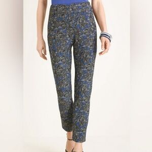 Chicos Travelers CollecttionPrinted Crepe Ankle Pants 0.5R 6R